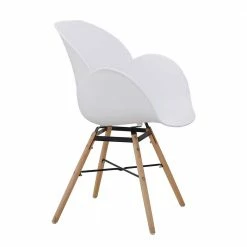 2er Oder 4er Schalenstuhl Mit Armlehnen - Cordoba (Set) -Dariana shop 2er oder 4er schalenstuhl mit armlehnen in weiss mit holz natur cordoba 03