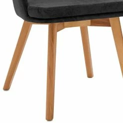 Anthrazit Designerstuhl Mit Armlehnen - Savida -Dariana shop anthrazit designerstuhl mit armlehnen holzgestell kernbuche savida 04