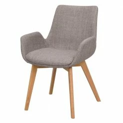 Armlehnen Polsterstühle In Grau - Tominica (2er Set)