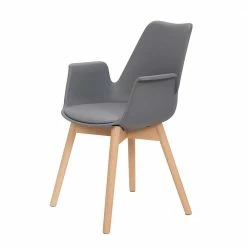 Armlehnen Schalenstühle In Grau & Buche - Composia (2er Set)