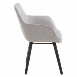 Armlehnen Stühle In Hellgrau - Glade (2er Set) 4 Armlehnen Stühle In Hellgrau - Glade (2er Set) -Dariana shop armlehnen stuehle in hellgrau mit knoepfen holzgestell schwarz glade 02