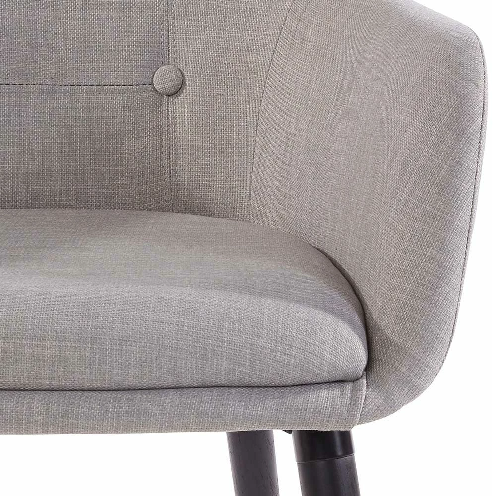 Armlehnen Stühle in Hellgrau - Glade (2er Set) Armlehnen Stühle In Hellgrau - Glade (2er Set) -Dariana shop armlehnen stuehle in hellgrau mit knoepfen holzgestell schwarz glade 04