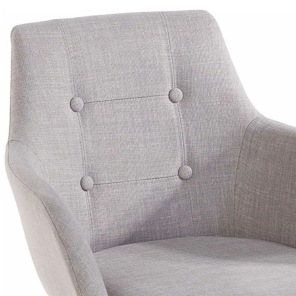 Armlehnen Stühle in Hellgrau - Glade (2er Set) Armlehnen Stühle In Hellgrau - Glade (2er Set) -Dariana shop armlehnen stuehle in hellgrau mit knoepfen holzgestell schwarz glade 05