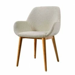 Armlehnenstühle In Lammfell Optik - Miragda (4er Set)