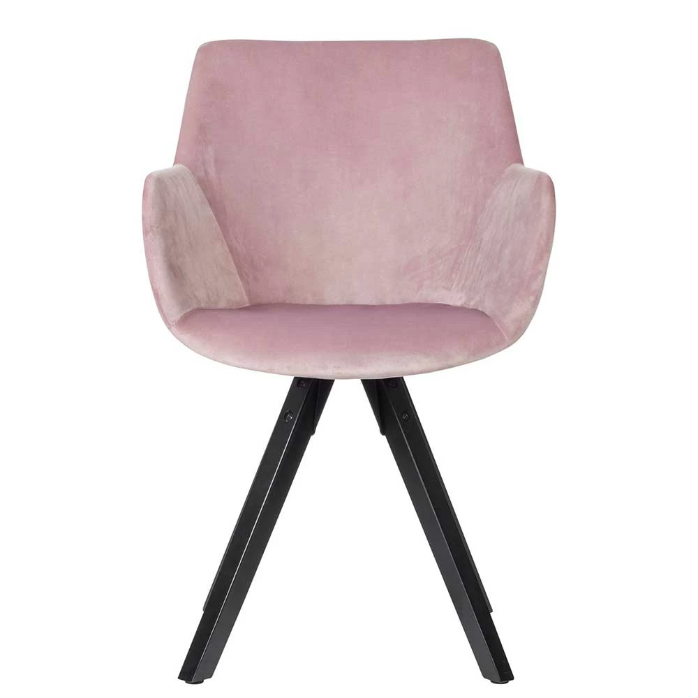 Armlehnenstühle in Rosa Samt - Monchy (2er Set) Armlehnenstühle In Rosa Samt - Monchy (2er Set) -Dariana shop armlehnenstuehle in rosa samt und schwarz holz monchy 01