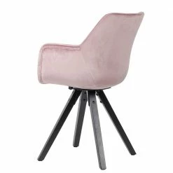 Armlehnenstühle In Rosa Samt - Monchy (2er Set) 5 Armlehnenstühle In Rosa Samt - Monchy (2er Set) -Dariana shop armlehnenstuehle in rosa samt und schwarz holz monchy 03