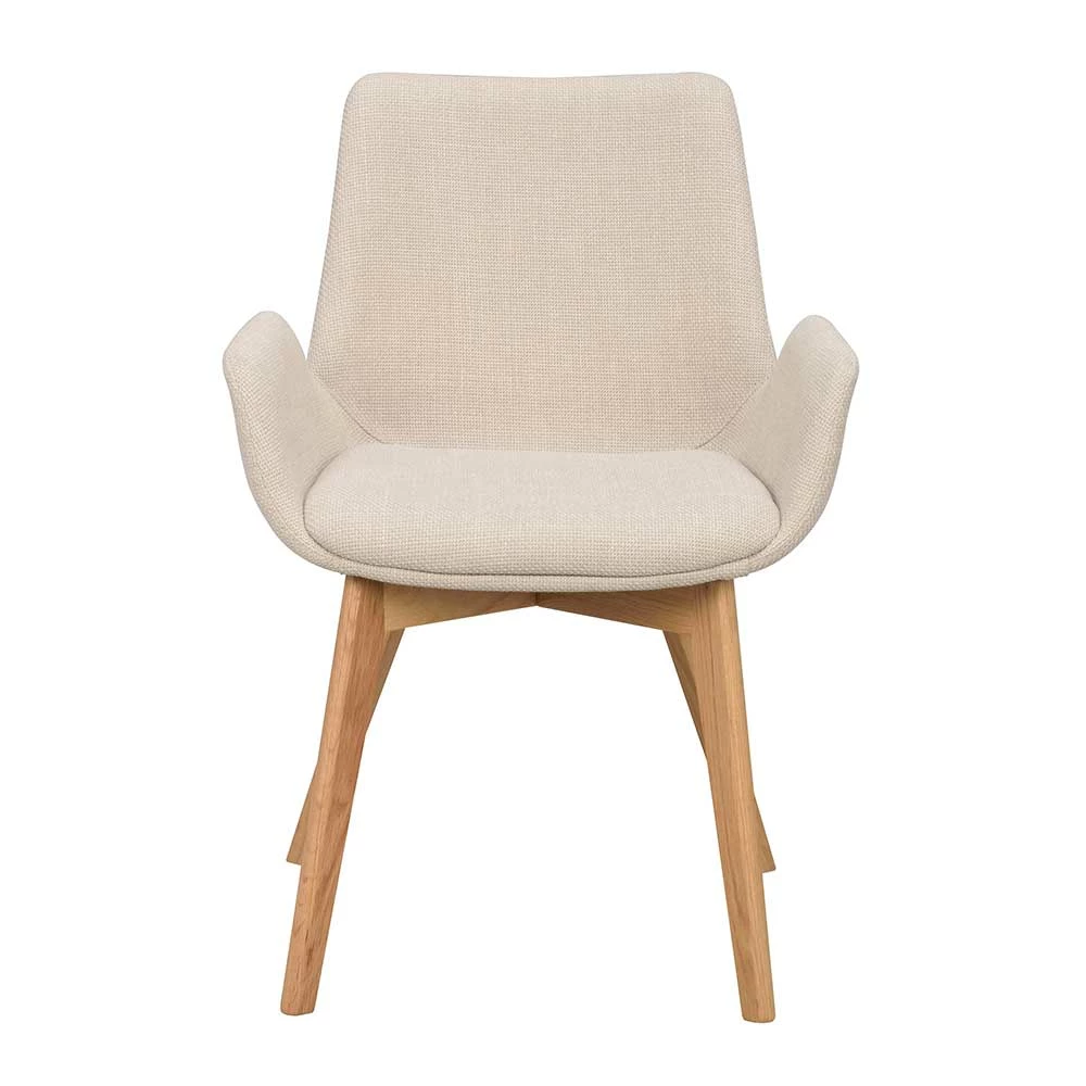Armlehnenstühle mit Holzgestell Eiche - Holder (2er Set) Armlehnenstühle Mit Holzgestell Eiche - Holder (2er Set) -Dariana shop armlehnenstuehle mit holzgestell eiche stoffbezug beige holder 02