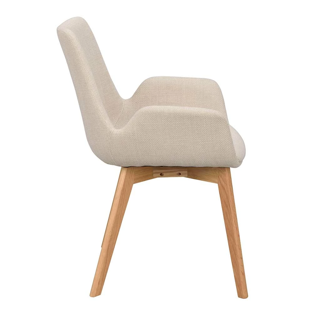 Armlehnenstühle mit Holzgestell Eiche - Holder (2er Set) Armlehnenstühle Mit Holzgestell Eiche - Holder (2er Set) -Dariana shop armlehnenstuehle mit holzgestell eiche stoffbezug beige holder 03