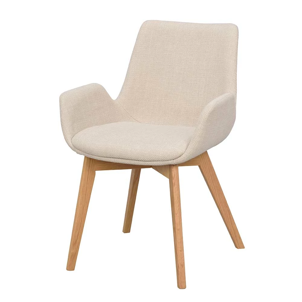 Armlehnenstühle mit Holzgestell Eiche - Holder (2er Set) Armlehnenstühle Mit Holzgestell Eiche - Holder (2er Set) -Dariana shop armlehnenstuehle mit holzgestell eiche stoffbezug beige holder f