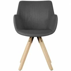 Armlehnenstühle Mit Stoff In Grau - Loytino (2er Set) -Dariana shop armlehnenstuehle mit stoff in grau holz in natur loytino 02