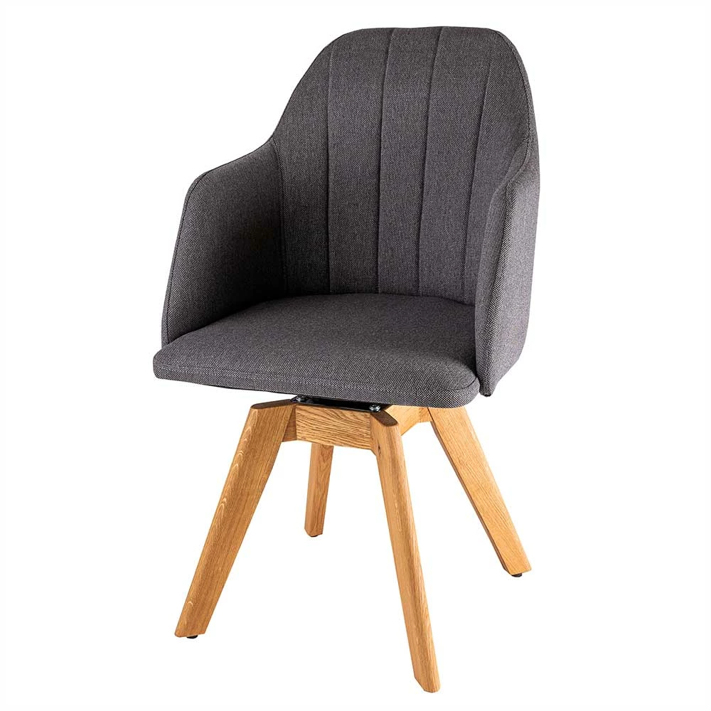 Armlehnenstuhl auf Wildeiche Drehgestell - Snowball Armlehnenstuhl Auf Wildeiche Drehgestell - Snowball -Dariana shop armlehnenstuhl auf wildeiche drehgestell mit stoffbezug in anthrazit snowball f