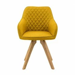 Armlehnenstuhl In Gelb & Eiche - Riau (2er Set) 5 Armlehnenstuhl In Gelb & Eiche - Riau (2er Set) -Dariana shop armlehnenstuhl in gelb eiche aus webstoff massivholz riau 03