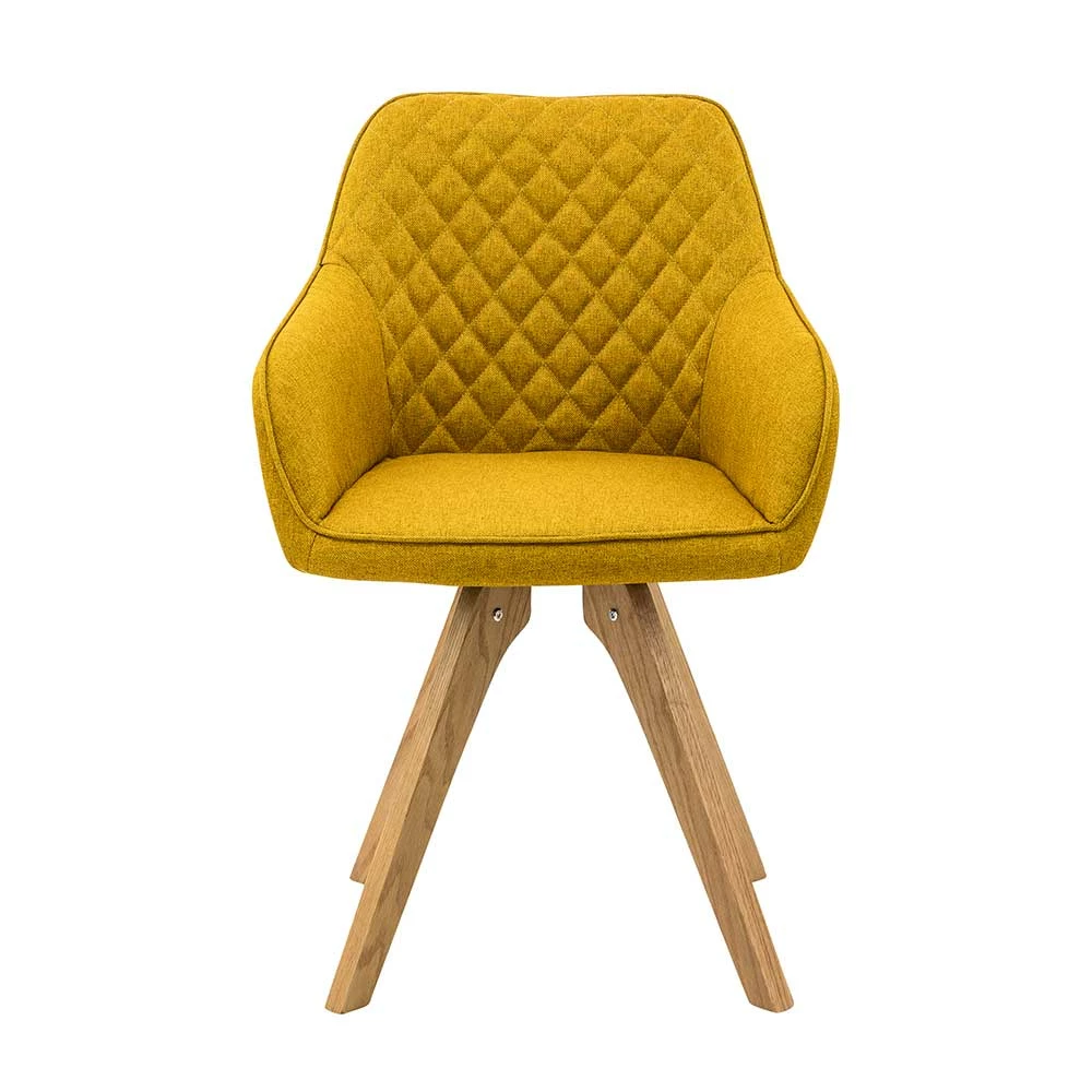 Armlehnenstuhl in Gelb & Eiche - Riau (2er Set) Armlehnenstuhl In Gelb & Eiche - Riau (2er Set) -Dariana shop armlehnenstuhl in gelb eiche aus webstoff massivholz riau 03