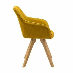 Armlehnenstuhl In Gelb & Eiche - Riau (2er Set) 6 Armlehnenstuhl In Gelb & Eiche - Riau (2er Set) -Dariana shop armlehnenstuhl in gelb eiche aus webstoff massivholz riau 04