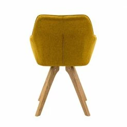 Armlehnenstuhl In Gelb & Eiche - Riau (2er Set) 7 Armlehnenstuhl In Gelb & Eiche - Riau (2er Set) -Dariana shop armlehnenstuhl in gelb eiche aus webstoff massivholz riau 05