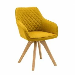 Armlehnenstuhl In Gelb & Eiche - Riau (2er Set)