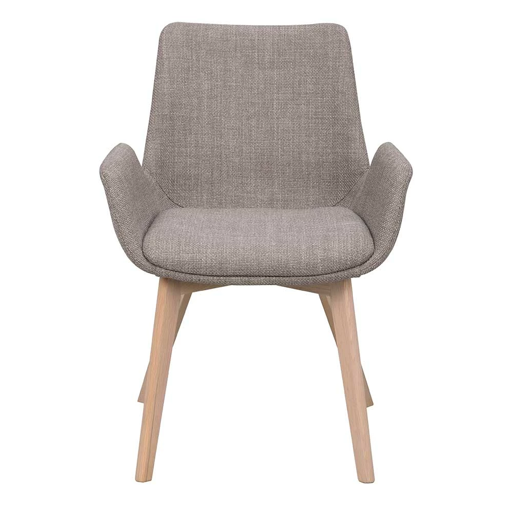 Armlehnstühle in Grau Stoff - Regnova (2er Set) Armlehnstühle In Grau Stoff - Regnova (2er Set) -Dariana shop armlehnstuehle in grau stoff und eiche white wash holz regnova 02