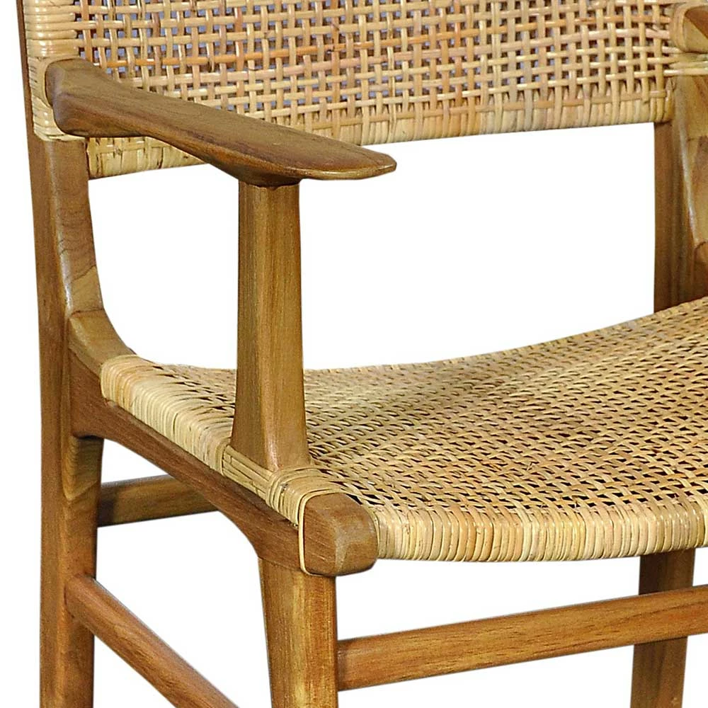 Armlehnstuhl Aus Rattangeflecht & Teakholz - Casserra - Image 5