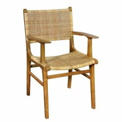 Armlehnstuhl Aus Rattangeflecht & Teakholz - Casserra