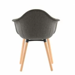 Armlehnstuhl In Taupe Stoff - Belliona (2er Set) -Dariana shop armlehnstuhl in taupe stoff mit holzbeinen aus buche belliona 04