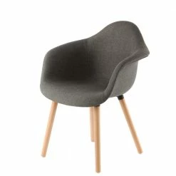 Armlehnstuhl In Taupe Stoff - Belliona (2er Set)