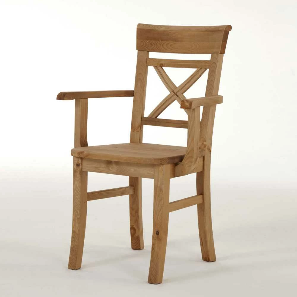 Armlehnstuhl Giurgia aus Kiefer Massivholz (2er Set) Armlehnstuhl Giurgia Aus Kiefer Massivholz (2er Set) -Dariana shop armlehnstuhl kiefer massivholz landhausstil giurgia 01