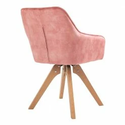 Ausgefallener Armlehnstuhl In Rosa Samt - Nemro -Dariana shop ausgefallener armlehnstuhl in rosa samt mit holzbeinen aus buche nemro 04