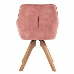 Ausgefallener Armlehnstuhl In Rosa Samt - Nemro -Dariana shop ausgefallener armlehnstuhl in rosa samt mit holzbeinen aus buche nemro 05