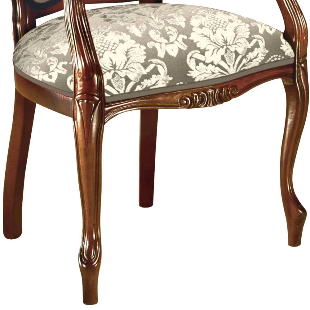 Barock Armlehnenstuhl in Taupe & Creme - Ursanna Barock Armlehnenstuhl In Taupe & Creme - Ursanna -Dariana shop barock armlehnenstuhl in taupe creme und nussbaum ursanna 03