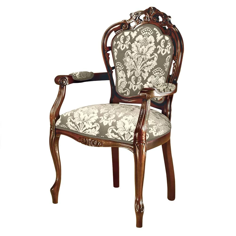 Barock Armlehnenstuhl in Taupe & Creme - Ursanna Barock Armlehnenstuhl In Taupe & Creme - Ursanna -Dariana shop barock armlehnenstuhl in taupe creme und nussbaum ursanna f