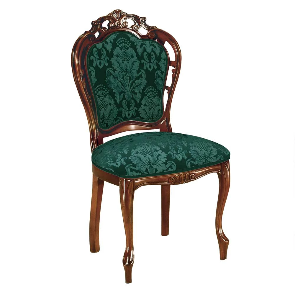 Barock Design Polsterstuhl In Dunkelgrün - Ursanna - Image 2