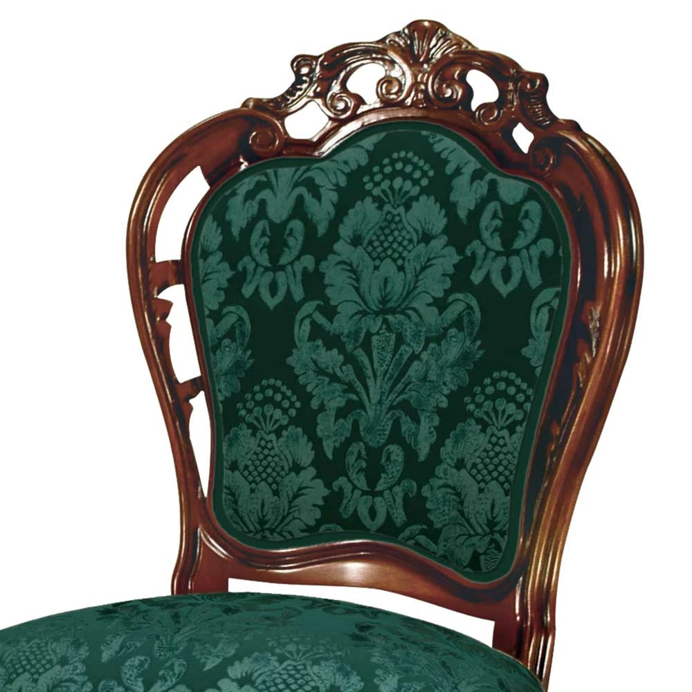 Barock Design Polsterstuhl In Dunkelgrün - Ursanna - Image 3