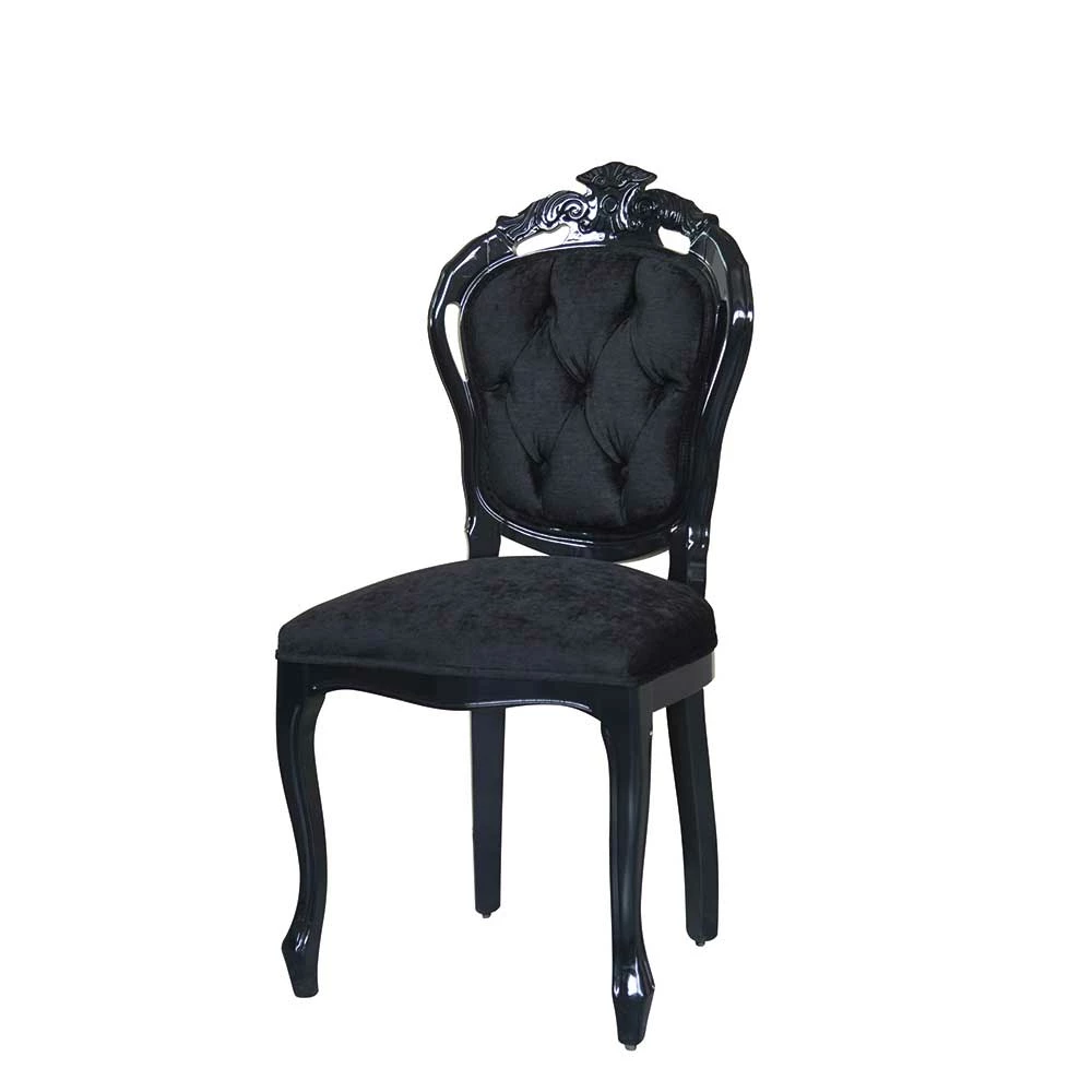 Barock Designstuhl in Schwarz - Crystono Barock Designstuhl In Schwarz - Crystono -Dariana shop barock designstuhl in schwarz aus samt buchenholz massiv crystono 01