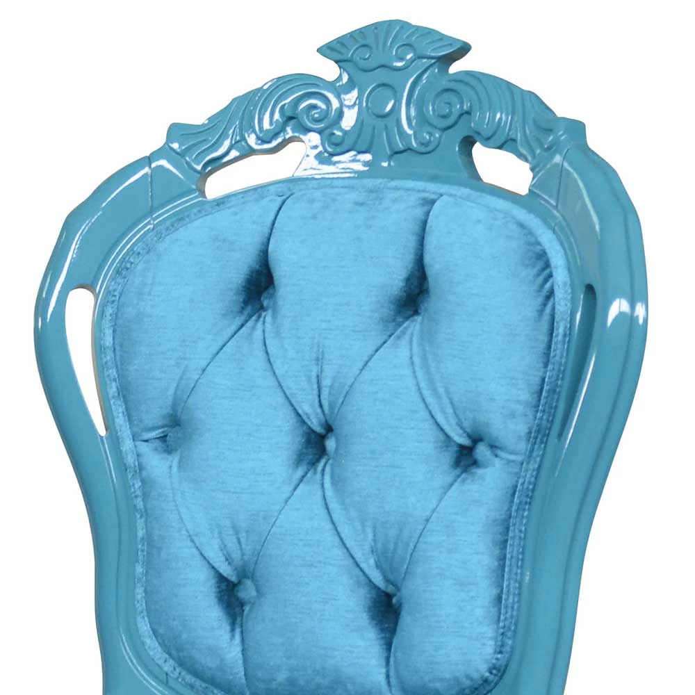 Barock Polsterstuhl in Türkis Blau - Ciosda Barock Polsterstuhl In Türkis Blau - Ciosda -Dariana shop barock polsterstuhl in tuerkis blau aus samt massivholz buche ciosda 02