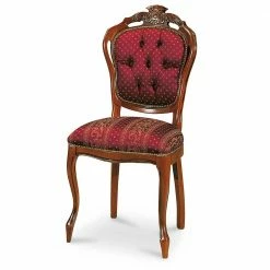 Barock Polsterstuhl Mit Massivholz Magari & Stoff Rot Gold