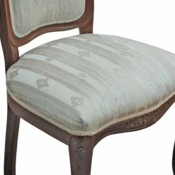 Barock Stuhl In Creme & Nussbaum - Leaf -Dariana shop barock stuhl in creme nussbaum aus webstoff massivholz leaf 03