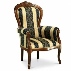 Barock Stuhl Mit Armlehnen Magari Gestreift & Gemustert