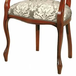 Barocker Polsterstuhl Mit Armlehnen In Nussbaum - Vennezo -Dariana shop barocker polsterstuhl mit armlehnen in nussbaum taupe mit ornamenten in creme vennezo 03