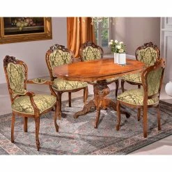 Barockstuhl Aus Massivholz In Nussbaum - Ursanna -Dariana shop barockstuhl aus massivholz in nussbaum und webstoff mit ornamenten in gold ursanna 04