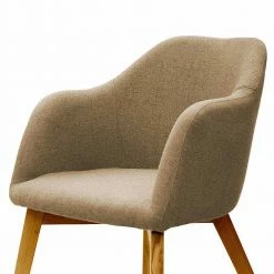 Beigefarbener Polsterstuhl Mit Armlehnen Julian & Holzgestell Eiche -Dariana shop beigefarbener polsterstuhl mit armlehnen holzgestell eiche julian 04