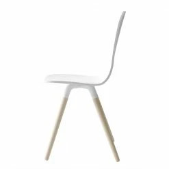 Bequemer Esszimmerstuhl In Weiß Lackiert - Melynas -Dariana shop bequemer esszimmerstuhl in weiss lackiert buche gestell gebleicht melynas 02