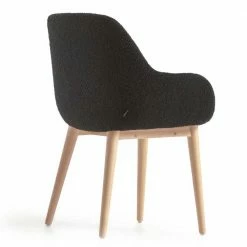 Boucle Stühle In Schwarz - Elvillo (4er Set) -Dariana shop boucle stuehle in schwarz mit esche holzgestell elvillo 04