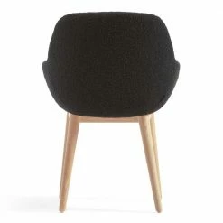 Boucle Stühle In Schwarz - Elvillo (4er Set) -Dariana shop boucle stuehle in schwarz mit esche holzgestell elvillo 05