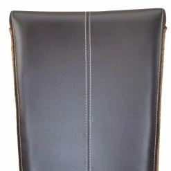 Brauner Hochlehner Aus Holz & Kunstleder - Cunicci -Dariana shop brauner hochlehner aus holz kunstleder rueckseite rattan cunicci 04