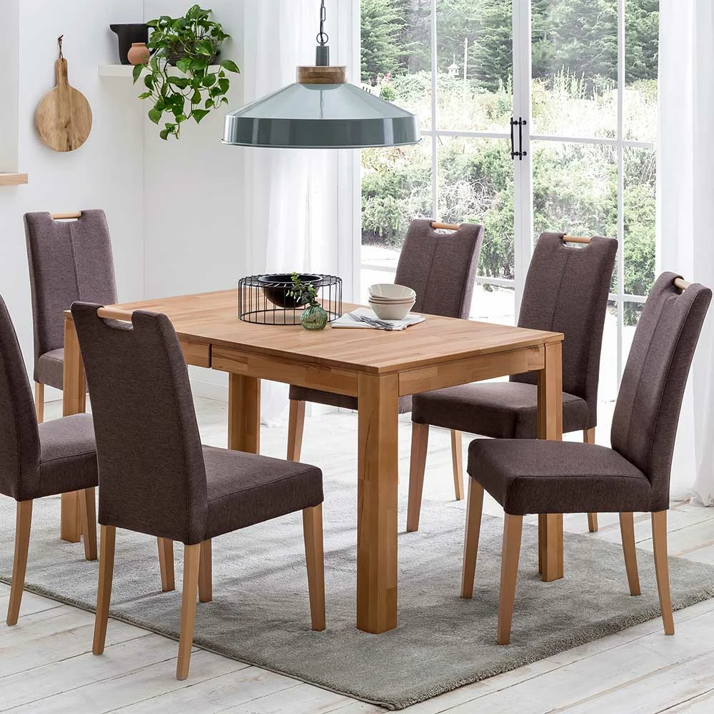 Brauner Polsterstuhl Aus Webstoff - Loisava - Image 5