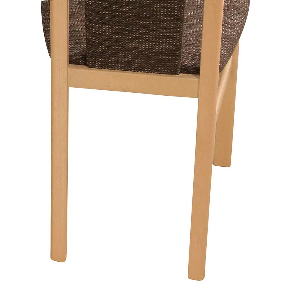 Buche Stühle Mit Strukturstoff Masuza In Mocca Braun Meliert (2er Set) - Image 6