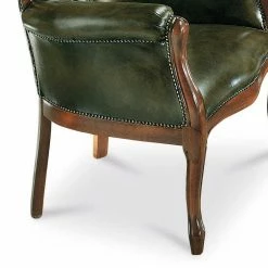 Chesterfield Armlehnstuhl Magari In Kunstleder Grün -Dariana shop chesterfield armlehnstuhl in kunstleder gruen magari 02
