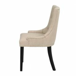 Chesterfield Polsterstuhl In Beige Stoff Lexis & Holz Schwarz (2er Set) -Dariana shop chesterfield polsterstuhl in beige stoff holz schwarz lexis 02