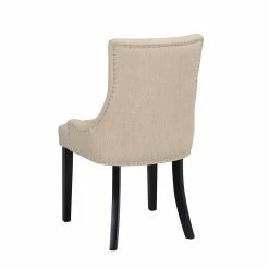 Chesterfield Polsterstuhl In Beige Stoff Lexis & Holz Schwarz (2er Set) -Dariana shop chesterfield polsterstuhl in beige stoff holz schwarz lexis 03