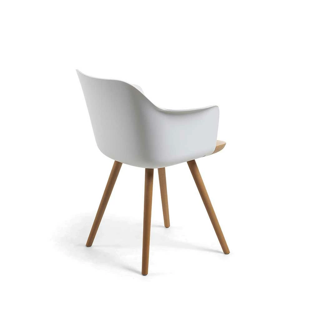 Cooler Tischsessel aus Kunststoff & Holz - Siska (2er Set) Cooler Tischsessel Aus Kunststoff & Holz - Siska (2er Set) -Dariana shop cooler tischsessel aus kunststoff holz in weiss buche siska 03